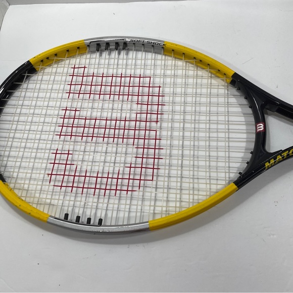 Wilson Titanium Soft Shock Tennis Racquet Matchpoint Black & Yellow Match Point - Picture 6 of 14